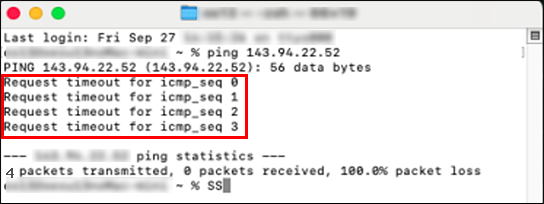 正常に通信接続できていない画面