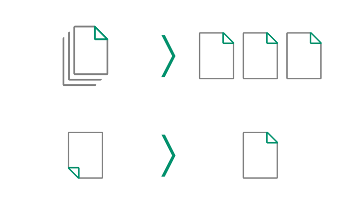 トレイに文書が積み上がり、残作業数が一目でわかる
