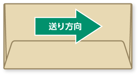 封筒のフラップ（フタ・ベロ）を閉じた状態