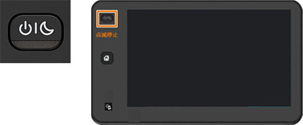 点滅が消えると機械の電源が切れます